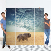 Klebefolie für Schränke Rhino - IKEA Pax Schrank 201 cm Höhe - 4 Türen - Folie