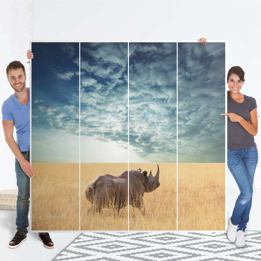 Klebefolie für Schränke Rhino - IKEA Pax Schrank 201 cm Höhe - 4 Türen - Folie