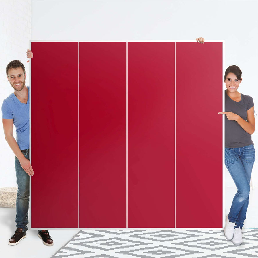 Klebefolie für Schränke Rot Dark - IKEA Pax Schrank 201 cm Höhe - 4 Türen - Folie