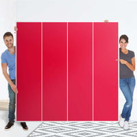 Klebefolie für Schränke Rot Light - IKEA Pax Schrank 201 cm Höhe - 4 Türen - Folie