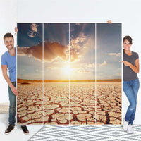 Klebefolie für Schränke Savanne - IKEA Pax Schrank 201 cm Höhe - 4 Türen - Folie
