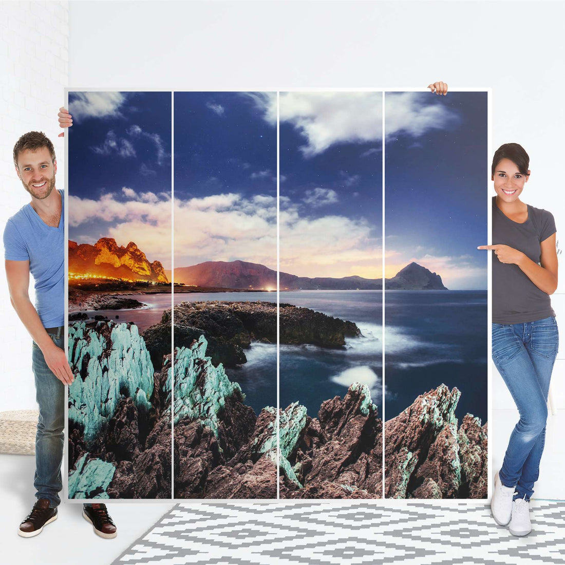 Klebefolie für Schränke Seaside - IKEA Pax Schrank 201 cm Höhe - 4 Türen - Folie