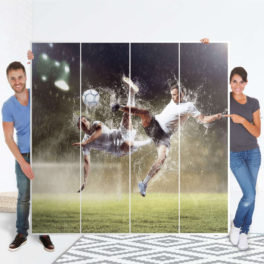 Klebefolie für Schränke Soccer - IKEA Pax Schrank 201 cm Höhe - 4 Türen - Folie