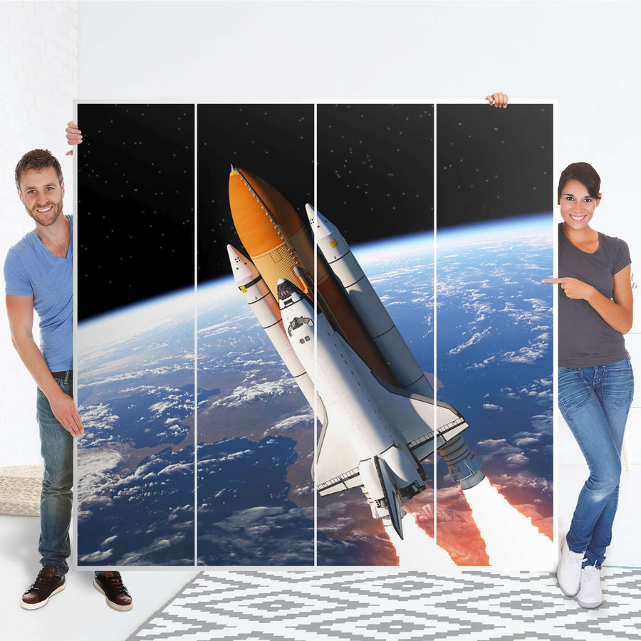 Klebefolie für Schränke Space Traveller - IKEA Pax Schrank 201 cm Höhe - 4 Türen - Folie