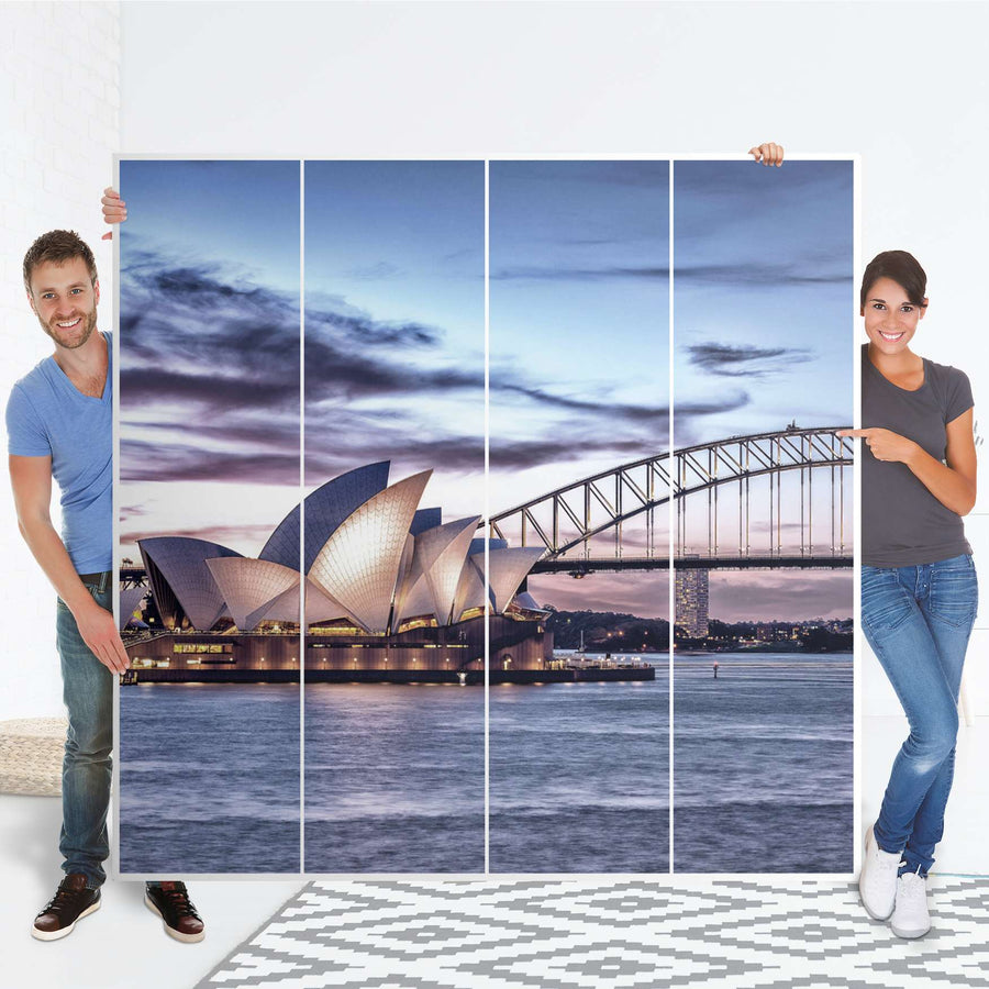 Klebefolie für Schränke Sydney - IKEA Pax Schrank 201 cm Höhe - 4 Türen - Folie