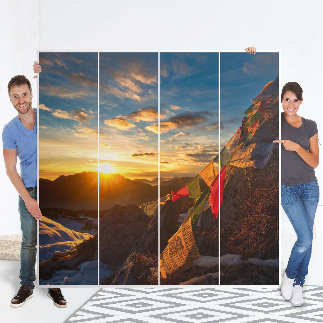 Klebefolie für Schränke Tibet - IKEA Pax Schrank 201 cm Höhe - 4 Türen - Folie