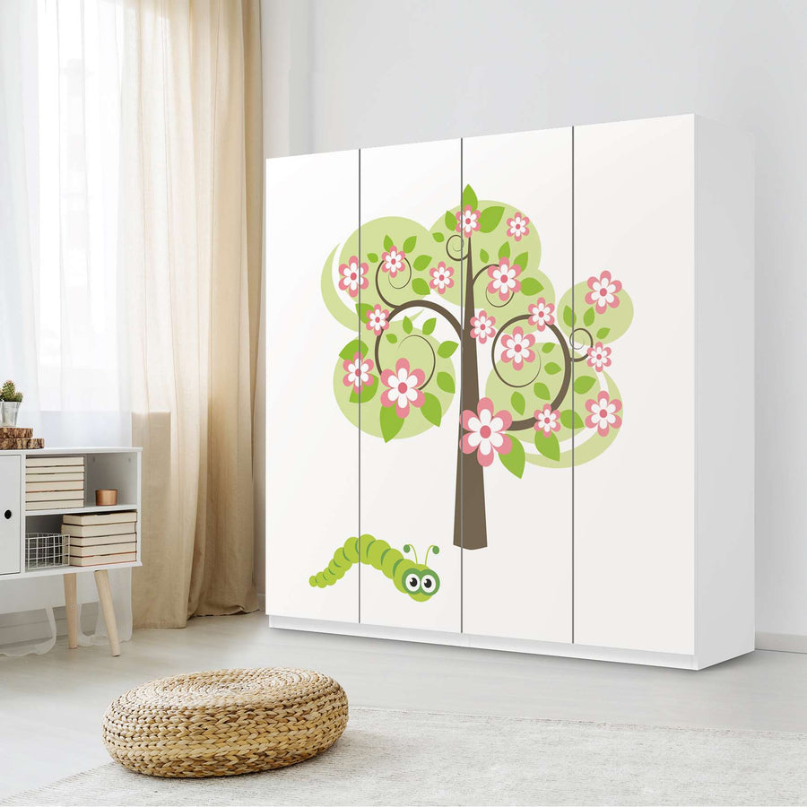 Klebefolie für Schränke Blooming Tree - IKEA Pax Schrank 201 cm Höhe - 4 Türen - Kinderzimmer