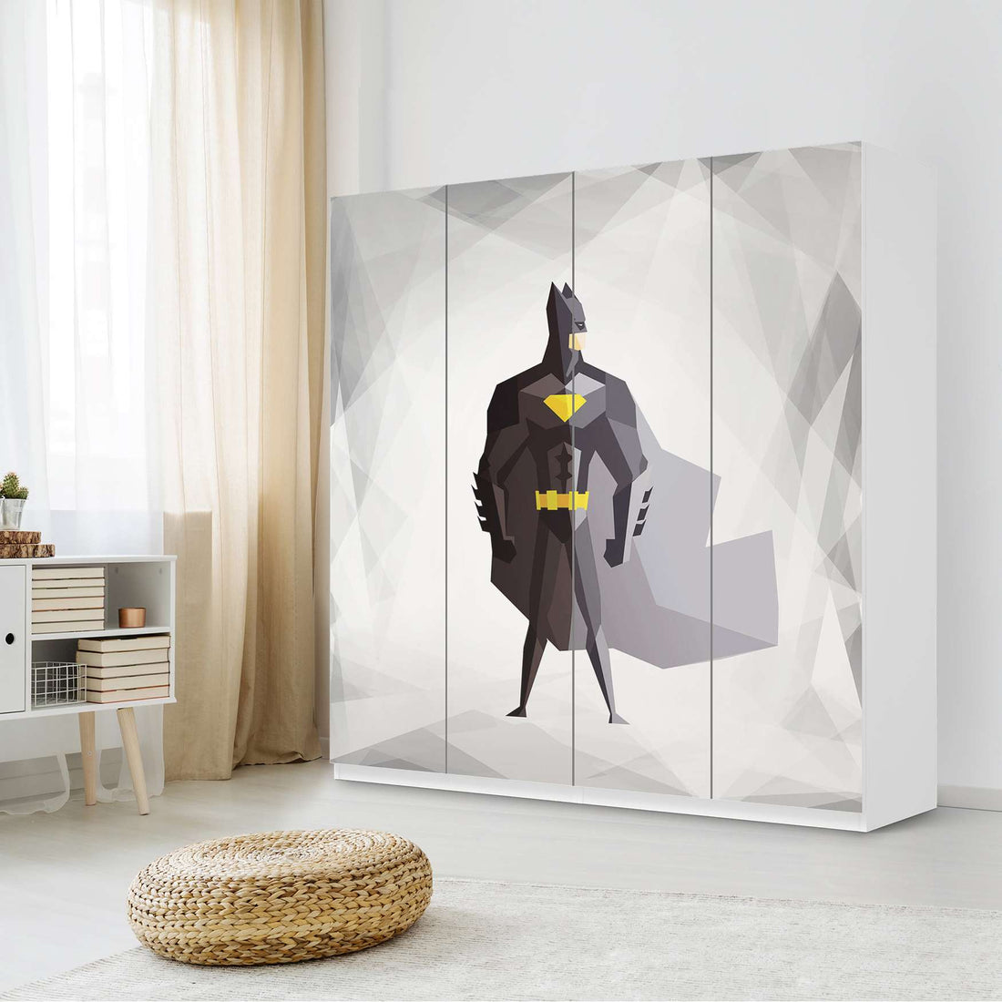 Klebefolie für Schränke Mr. Black - IKEA Pax Schrank 201 cm Höhe - 4 Türen - Kinderzimmer