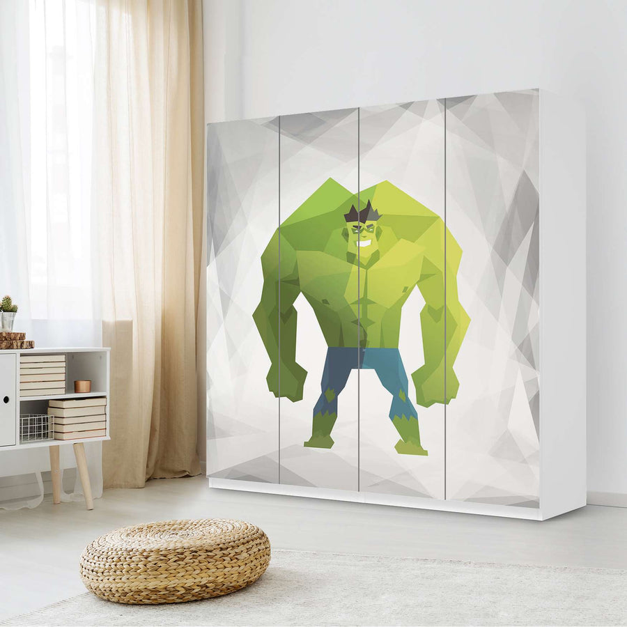 Klebefolie für Schränke Mr. Green - IKEA Pax Schrank 201 cm Höhe - 4 Türen - Kinderzimmer