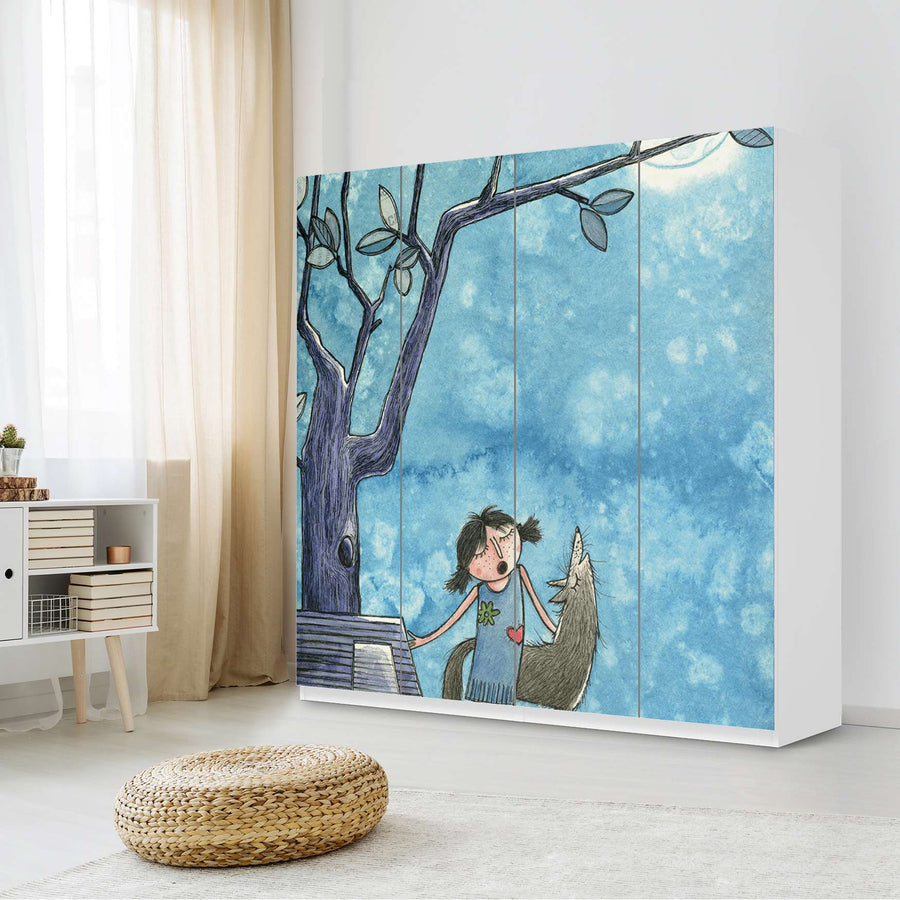 Klebefolie für Schränke Nocturnal Pleasure - IKEA Pax Schrank 201 cm Höhe - 4 Türen - Kinderzimmer