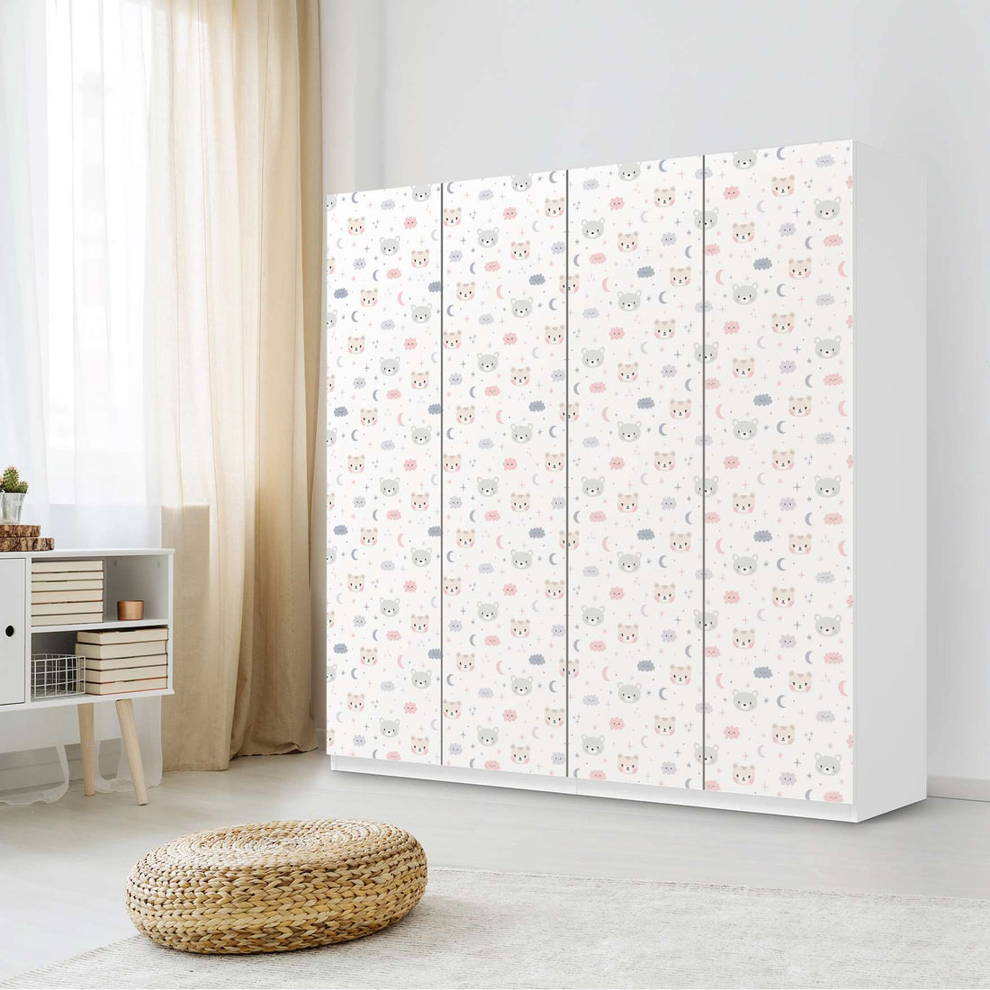 Klebefolie für Schränke Sweet Dreams - IKEA Pax Schrank 201 cm Höhe - 4 Türen - Kinderzimmer