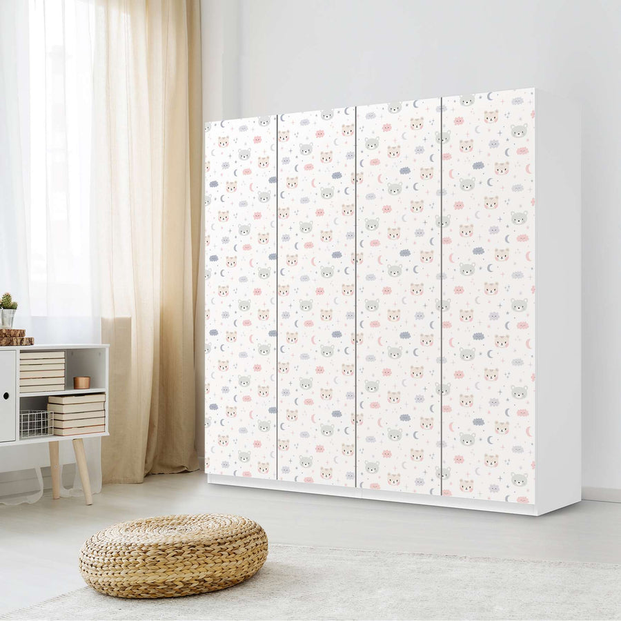 Klebefolie für Schränke Sweet Dreams - IKEA Pax Schrank 201 cm Höhe - 4 Türen - Kinderzimmer