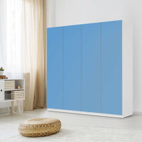 Klebefolie für Schränke Blau Light - IKEA Pax Schrank 201 cm Höhe - 4 Türen - Schlafzimmer