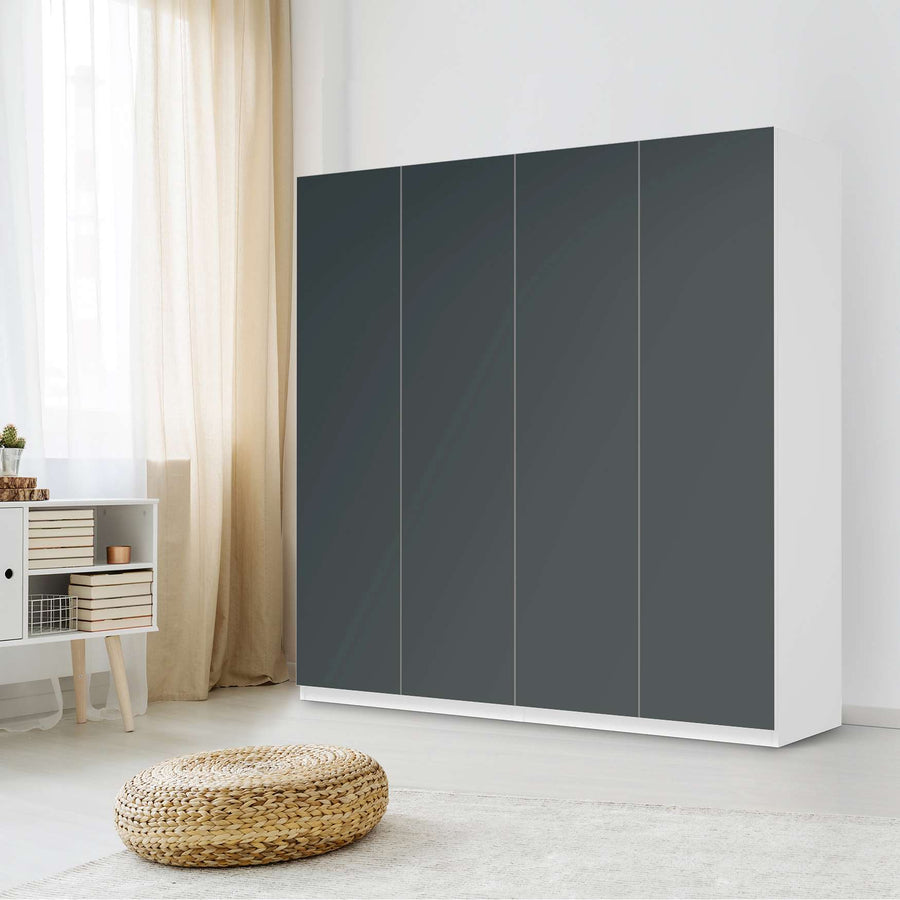 Klebefolie für Schränke Blaugrau Dark - IKEA Pax Schrank 201 cm Höhe - 4 Türen - Schlafzimmer