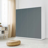 Klebefolie für Schränke Blaugrau Light - IKEA Pax Schrank 201 cm Höhe - 4 Türen - Schlafzimmer