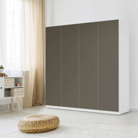 Klebefolie für Schränke Braungrau Dark - IKEA Pax Schrank 201 cm Höhe - 4 Türen - Schlafzimmer