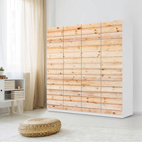 Klebefolie für Schränke Bright Planks - IKEA Pax Schrank 201 cm Höhe - 4 Türen - Schlafzimmer