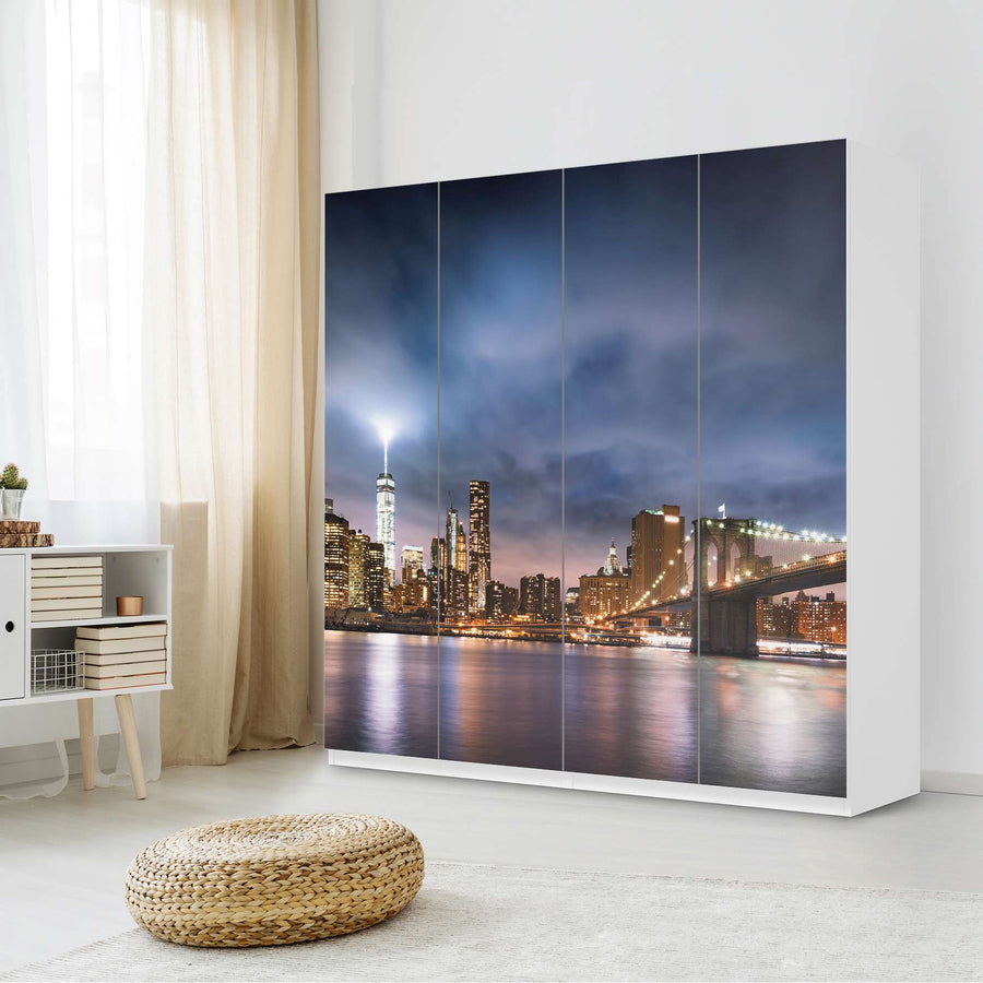 Klebefolie für Schränke Brooklyn Bridge - IKEA Pax Schrank 201 cm Höhe - 4 Türen - Schlafzimmer
