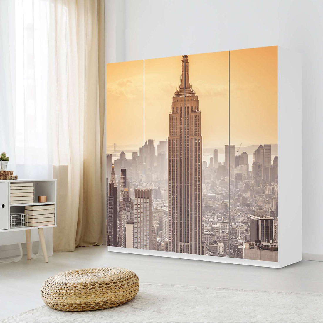 Klebefolie für Schränke Empire State Building - IKEA Pax Schrank 201 cm Höhe - 4 Türen - Schlafzimmer
