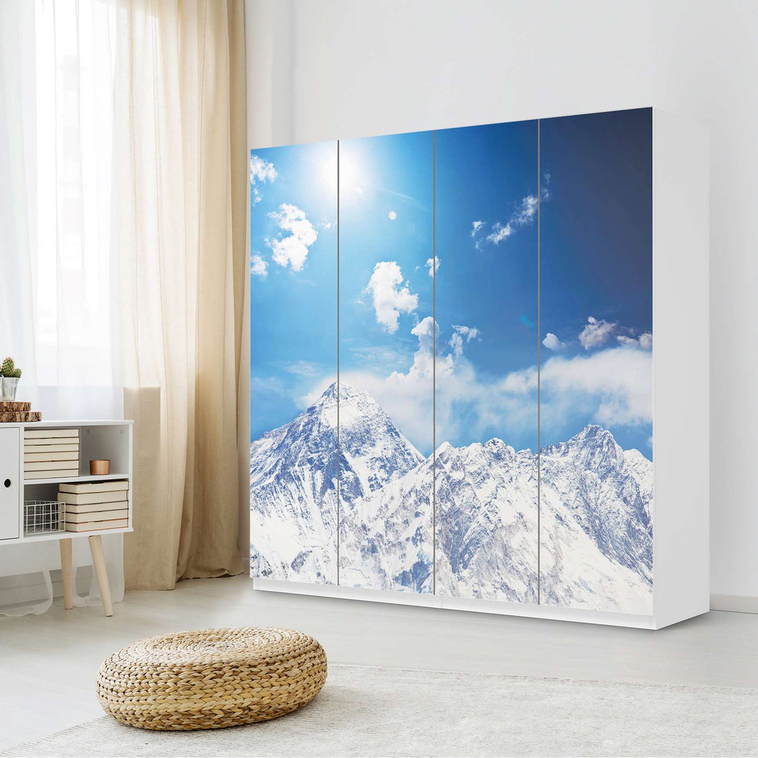 Klebefolie für Schränke Everest - IKEA Pax Schrank 201 cm Höhe - 4 Türen - Schlafzimmer