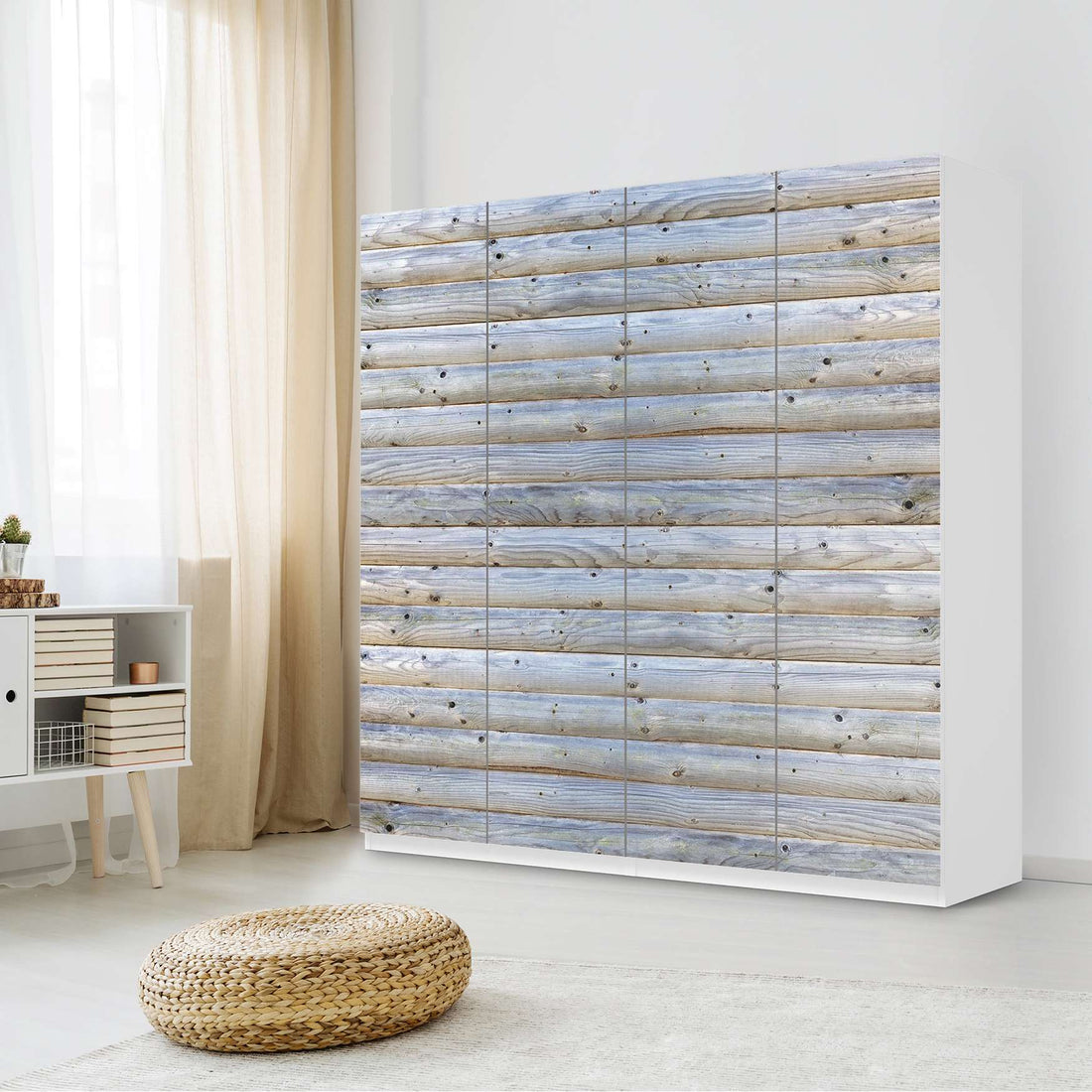 Klebefolie für Schränke Greyhound - IKEA Pax Schrank 201 cm Höhe - 4 Türen - Schlafzimmer