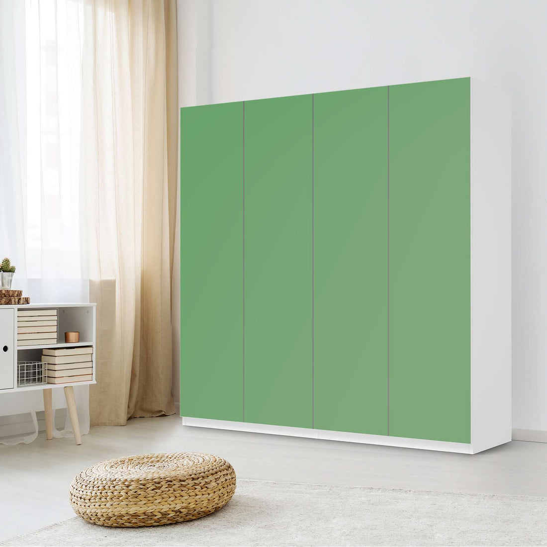 Klebefolie für Schränke Grün Light - IKEA Pax Schrank 201 cm Höhe - 4 Türen - Schlafzimmer