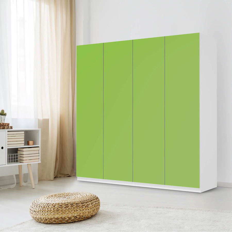 Klebefolie für Schränke Hellgrün Dark - IKEA Pax Schrank 201 cm Höhe - 4 Türen - Schlafzimmer