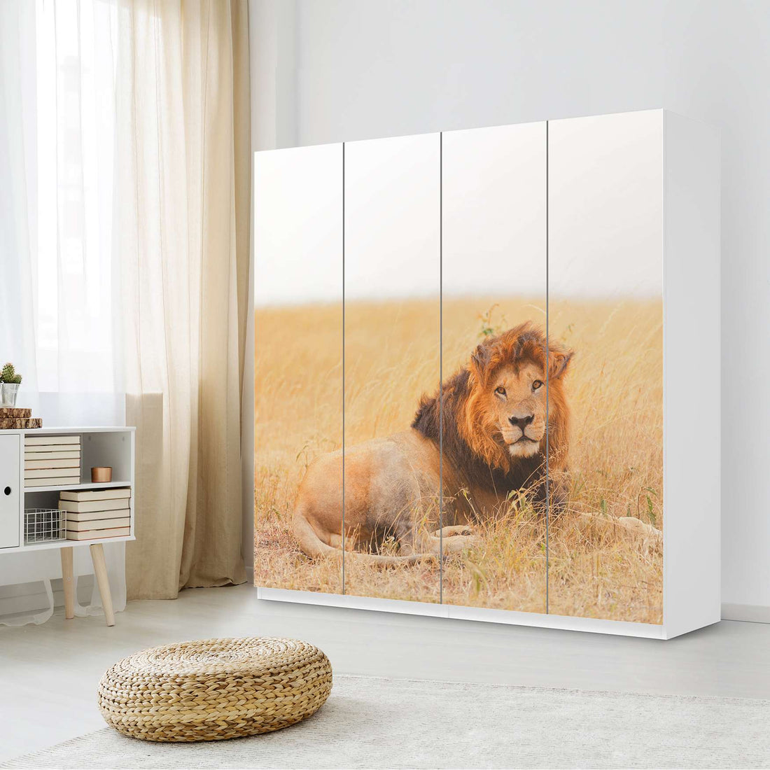 Klebefolie für Schränke Lion King - IKEA Pax Schrank 201 cm Höhe - 4 Türen - Schlafzimmer