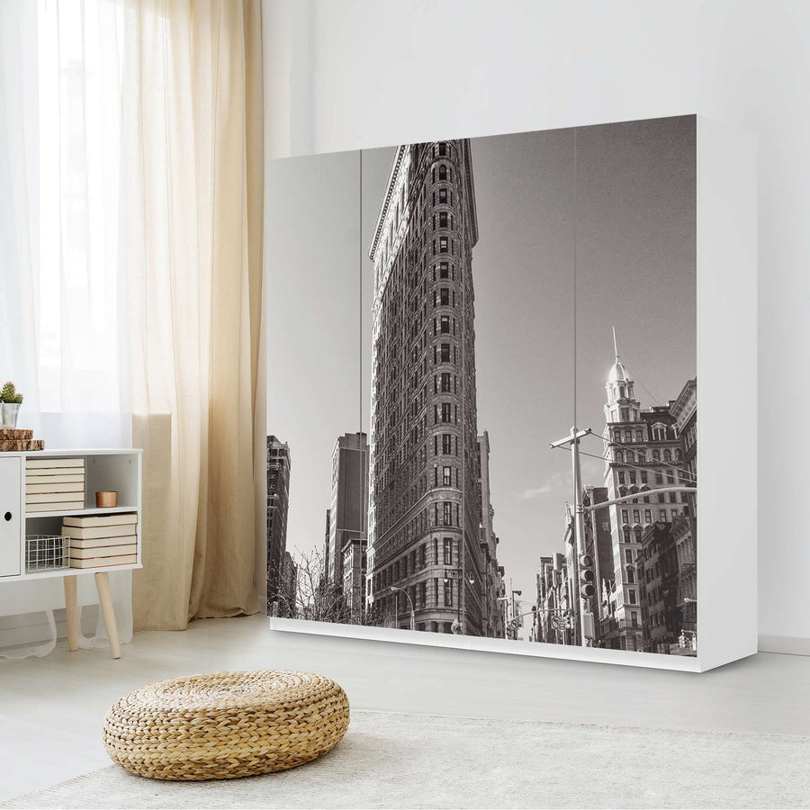 Klebefolie für Schränke Manhattan - IKEA Pax Schrank 201 cm Höhe - 4 Türen - Schlafzimmer