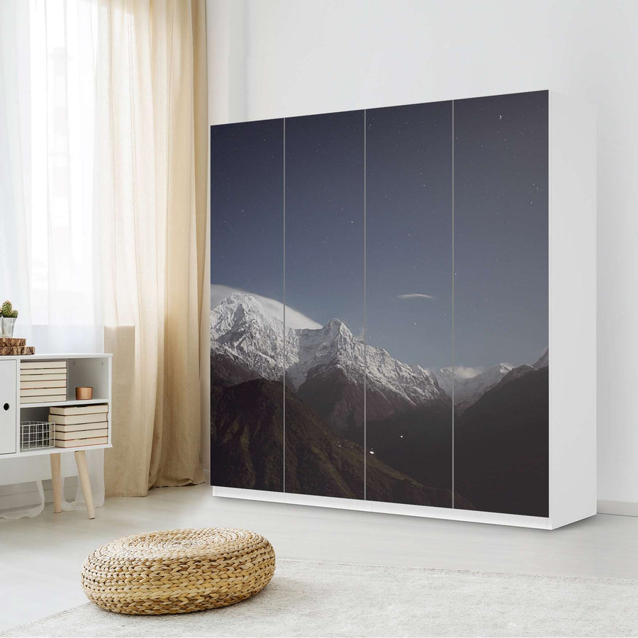Klebefolie für Schränke Mountain Sky - IKEA Pax Schrank 201 cm Höhe - 4 Türen - Schlafzimmer
