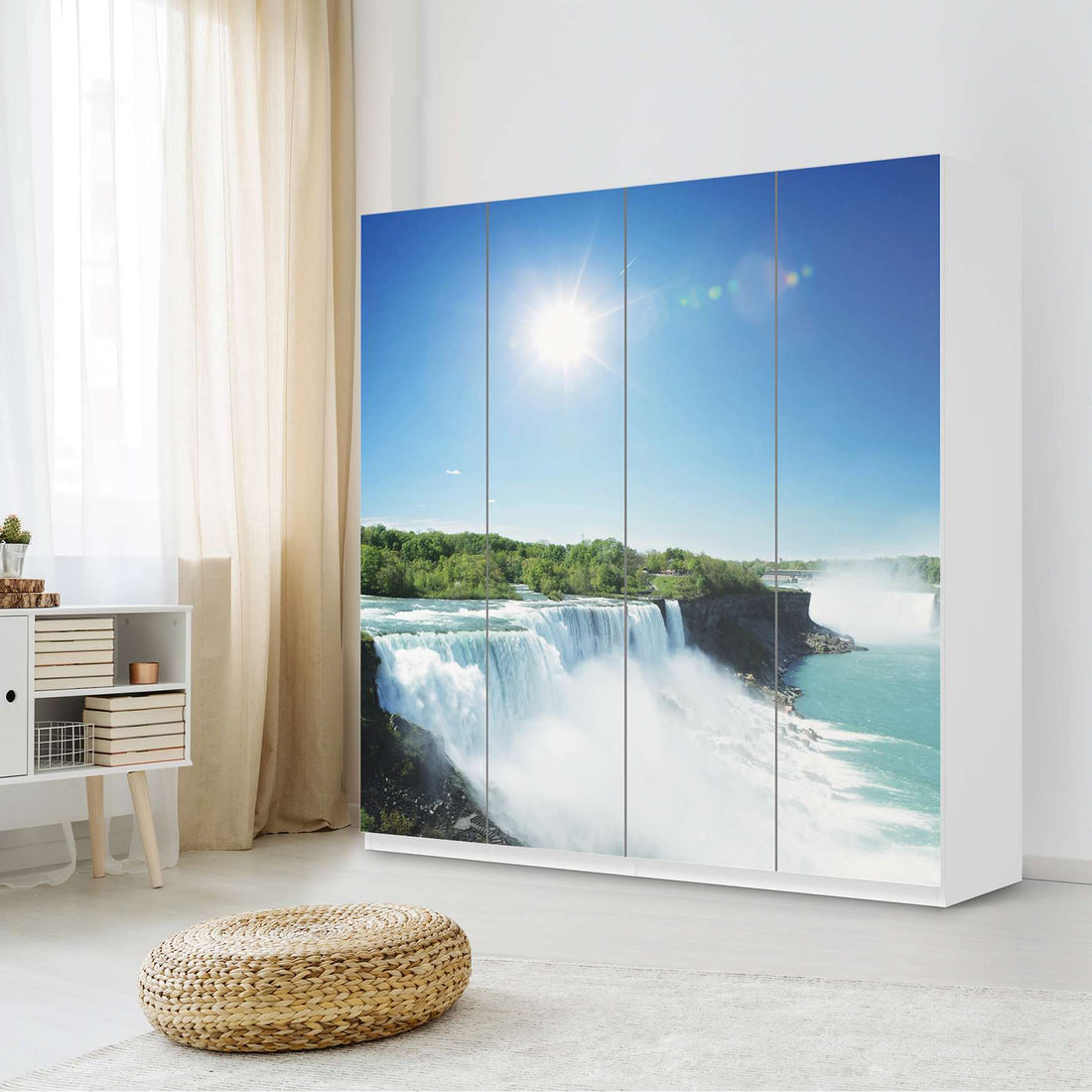 Klebefolie für Schränke Niagara Falls - IKEA Pax Schrank 201 cm Höhe - 4 Türen - Schlafzimmer