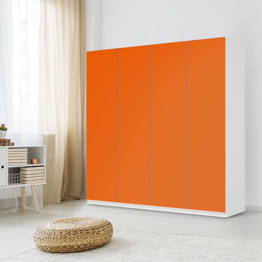 Klebefolie für Schränke Orange Dark - IKEA Pax Schrank 201 cm Höhe - 4 Türen - Schlafzimmer