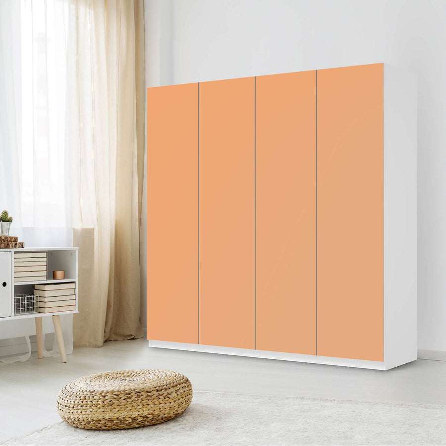 Klebefolie für Schränke Orange Light - IKEA Pax Schrank 201 cm Höhe - 4 Türen - Schlafzimmer