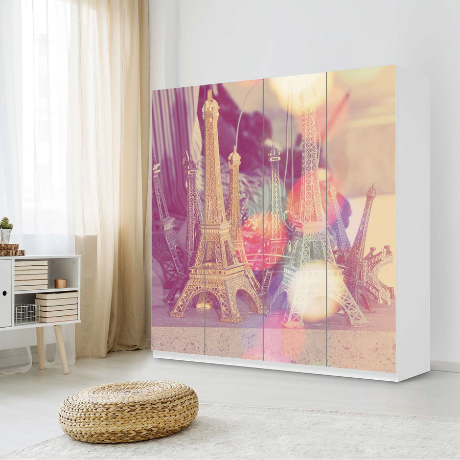 Klebefolie für Schränke Paris - IKEA Pax Schrank 201 cm Höhe - 4 Türen - Schlafzimmer