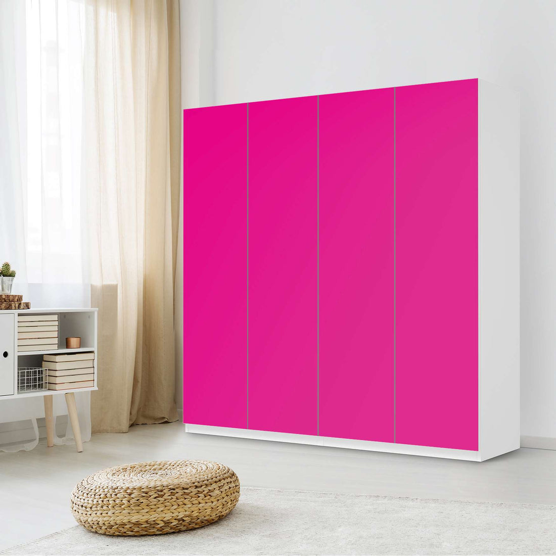 Klebefolie für Schränke Pink Dark - IKEA Pax Schrank 201 cm Höhe - 4 Türen - Schlafzimmer