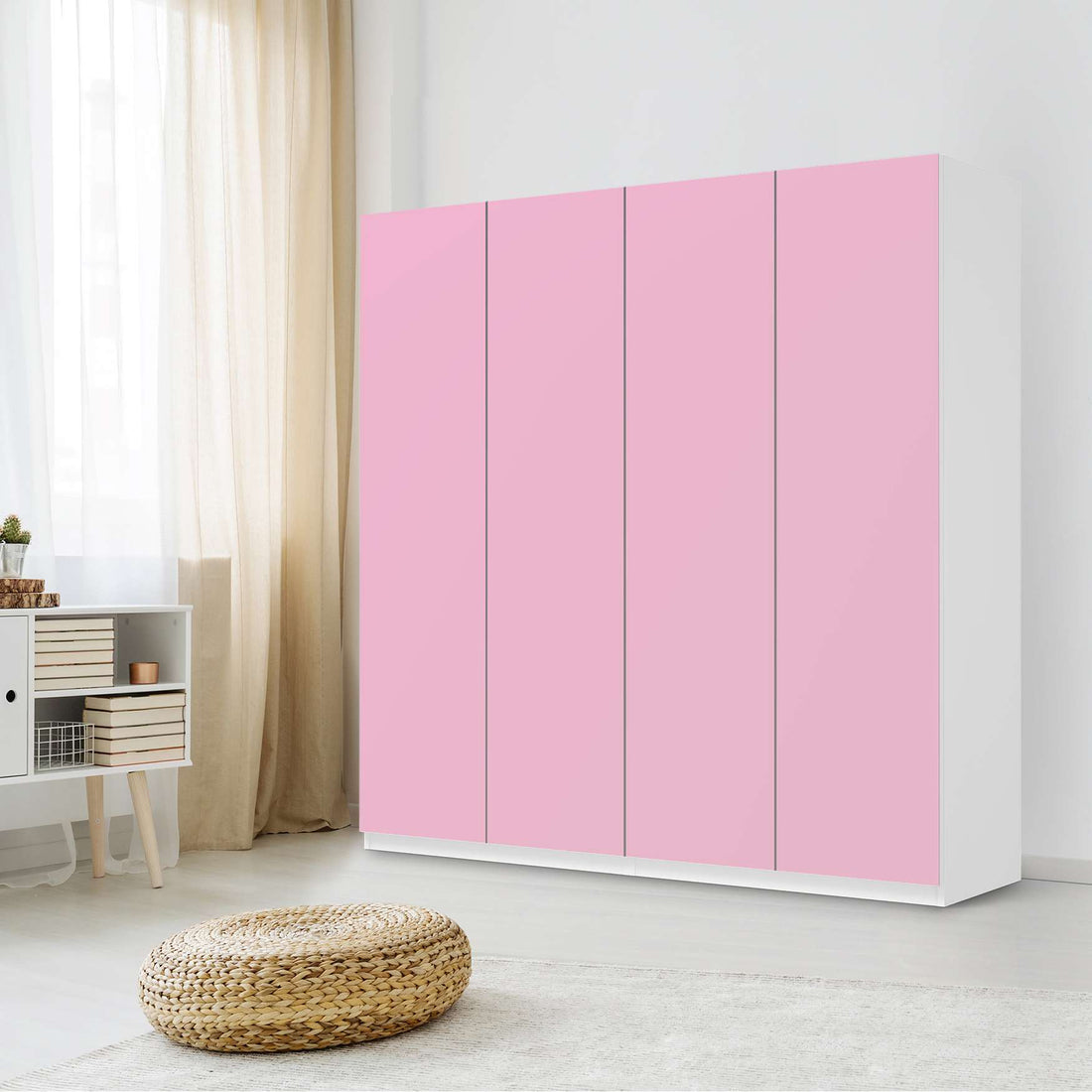Klebefolie für Schränke Pink Light - IKEA Pax Schrank 201 cm Höhe - 4 Türen - Schlafzimmer