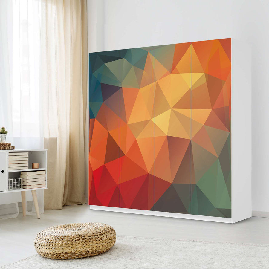 Klebefolie für Schränke Polygon - IKEA Pax Schrank 201 cm Höhe - 4 Türen - Schlafzimmer