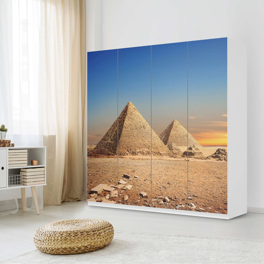 Klebefolie für Schränke Pyramids - IKEA Pax Schrank 201 cm Höhe - 4 Türen - Schlafzimmer