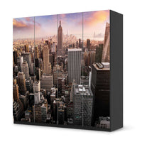 Klebefolie für Schränke Big Apple - IKEA Pax Schrank 201 cm Höhe - 4 Türen - schwarz