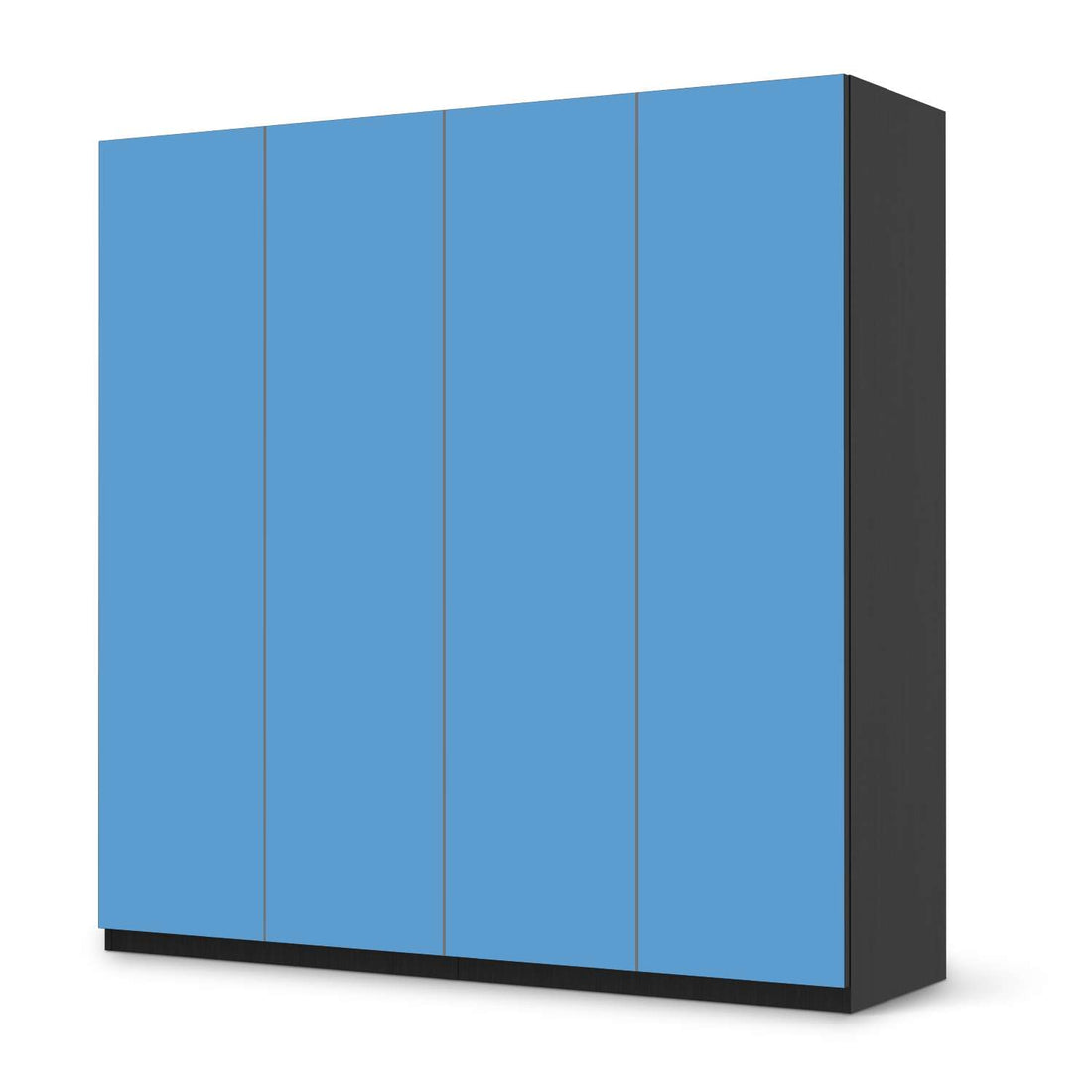 Klebefolie für Schränke Blau Light - IKEA Pax Schrank 201 cm Höhe - 4 Türen - schwarz