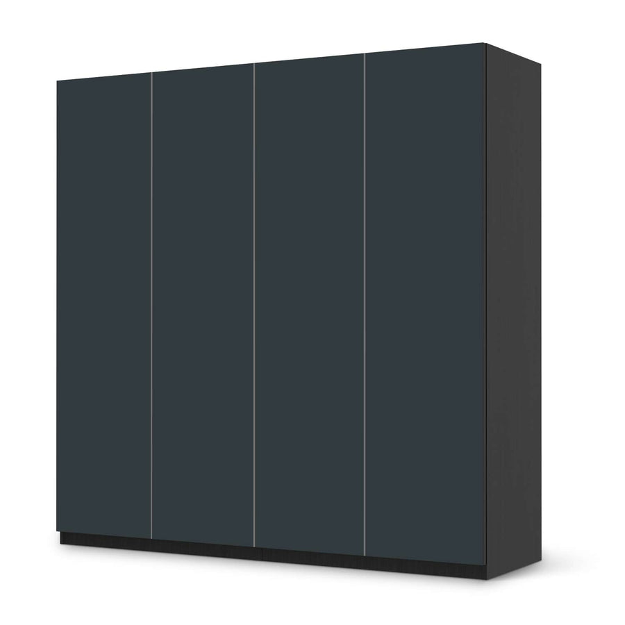 Klebefolie für Schränke Blaugrau Dark - IKEA Pax Schrank 201 cm Höhe - 4 Türen - schwarz