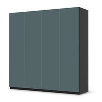 Klebefolie für Schränke Blaugrau Light - IKEA Pax Schrank 201 cm Höhe - 4 Türen - schwarz