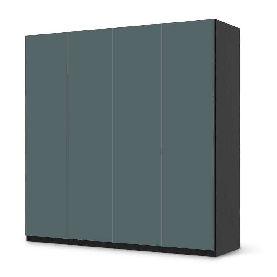 Klebefolie für Schränke Blaugrau Light - IKEA Pax Schrank 201 cm Höhe - 4 Türen - schwarz