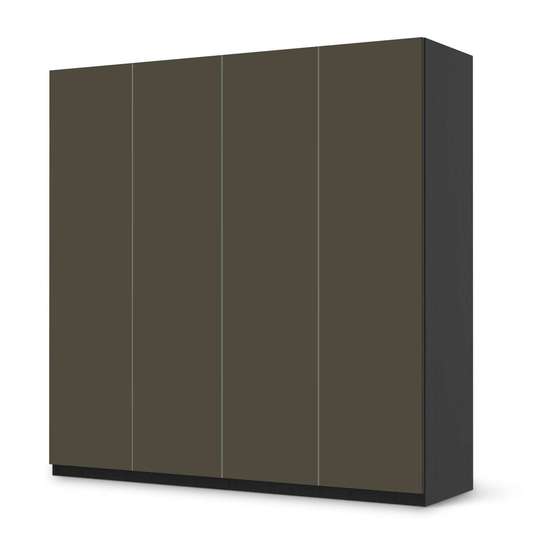 Klebefolie für Schränke Braungrau Dark - IKEA Pax Schrank 201 cm Höhe - 4 Türen - schwarz