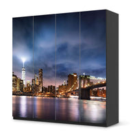 Klebefolie für Schränke Brooklyn Bridge - IKEA Pax Schrank 201 cm Höhe - 4 Türen - schwarz