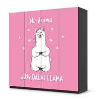Klebefolie für Schränke Dalai Llama - IKEA Pax Schrank 201 cm Höhe - 4 Türen - schwarz