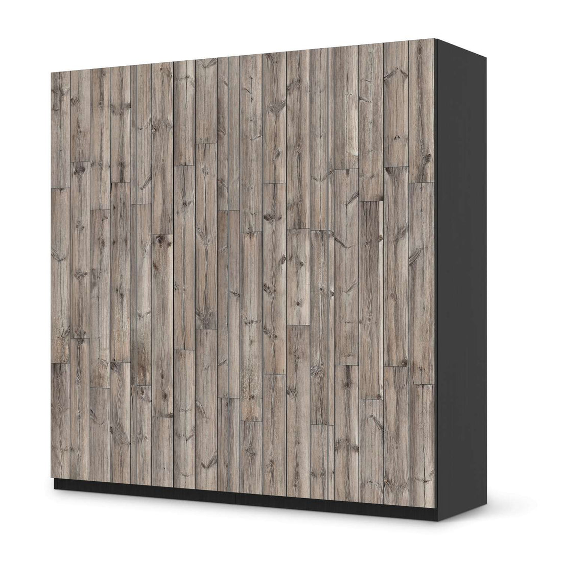 Klebefolie für Schränke Dark washed - IKEA Pax Schrank 201 cm Höhe - 4 Türen - schwarz