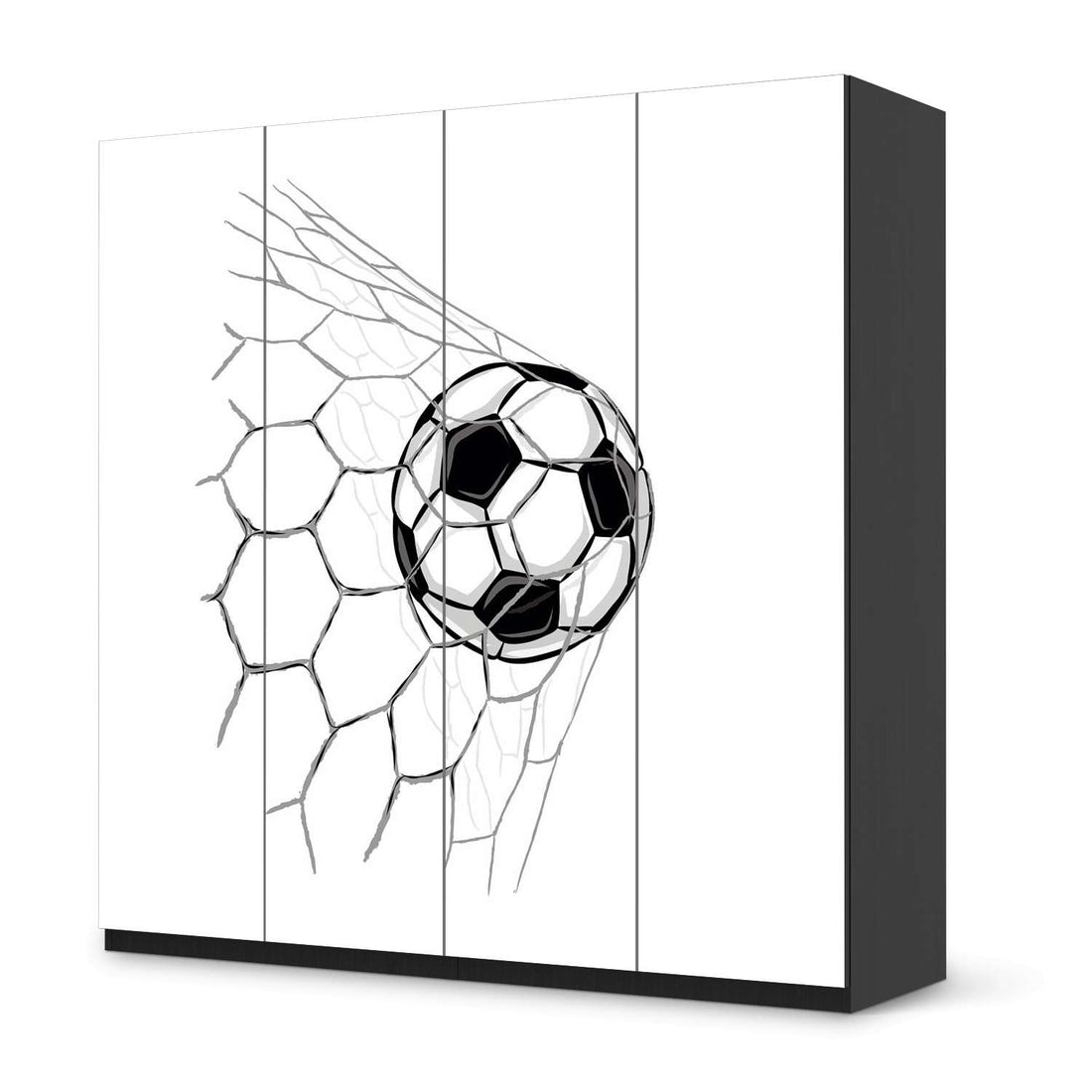 Klebefolie für Schränke Eingenetzt - IKEA Pax Schrank 201 cm Höhe - 4 Türen - schwarz