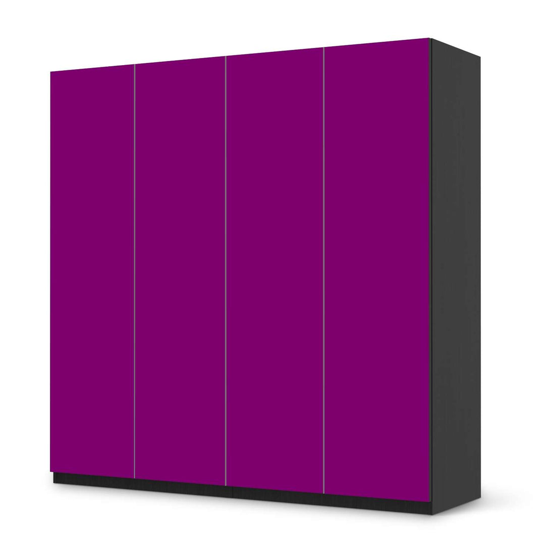 Klebefolie für Schränke Flieder Dark - IKEA Pax Schrank 201 cm Höhe - 4 Türen - schwarz