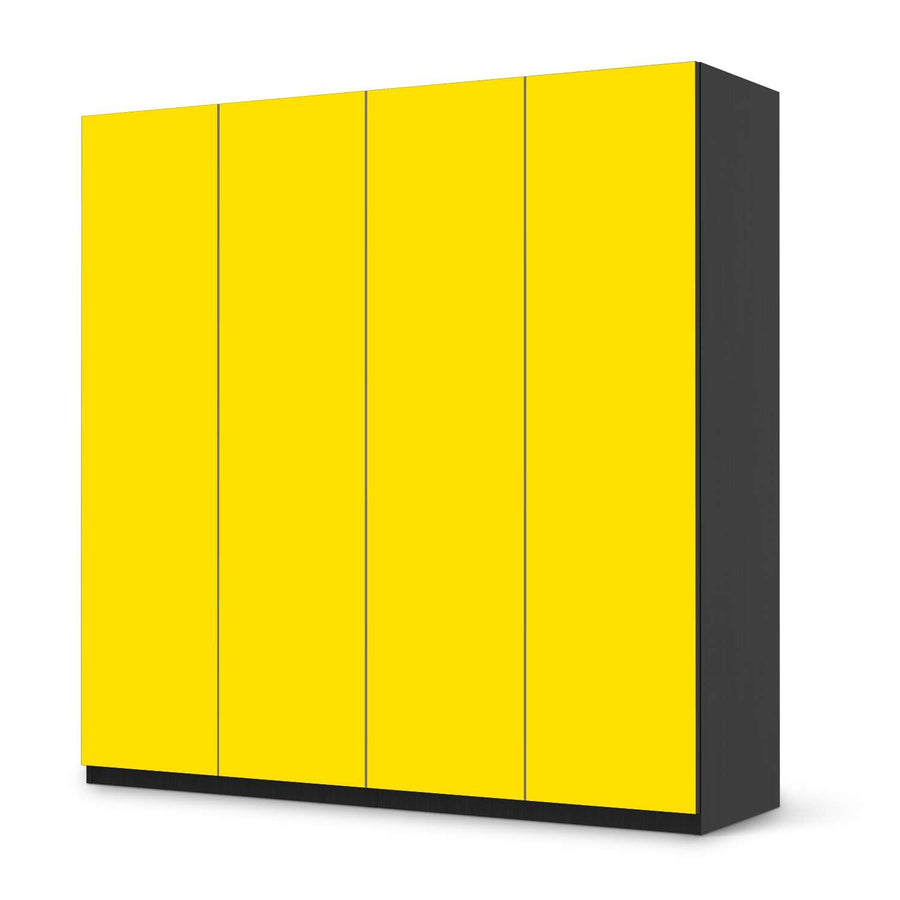 Klebefolie für Schränke Gelb Dark - IKEA Pax Schrank 201 cm Höhe - 4 Türen - schwarz